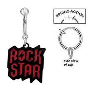  Fake Belly Navel Non Clip on Black and Red Rock Star 