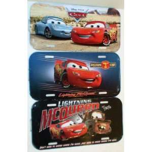    3 Pack Disney Pixar Cars Tin License Plates