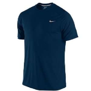  Nike Navy Foundation Short Sleeve Dri Fit Shirt Sports 