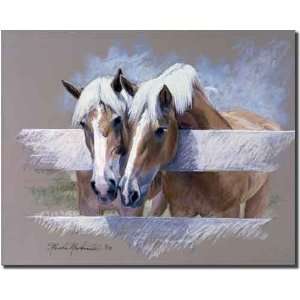 Janie and Julie by Marsha McDonald   Horse Equine Ceramic Accent Tile 