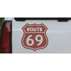Route 69 Funny Car Window Wall Laptop Decal Sticker    Brown 6in X 5 