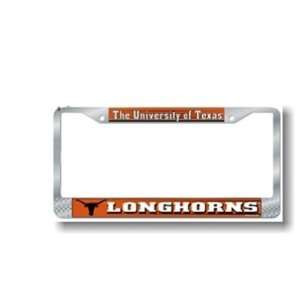 University of Texas Longhorns   Metal License Plate Frame w/Sublimated 