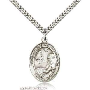  St. Catherine of Bologna Large Sterling Silver Medal 