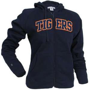 Detroit Tigers Womens Applique Full Zip Hoody by Antigua   Navy Extra 