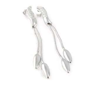  Earrings silver Réglisse white. Jewelry
