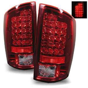  07 08 Dodge Ram 1500/2500/3500 Red/Clear LED Tail Lights 