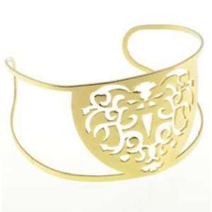  High Polished Gold Plated Stainless Steel Shield Design 