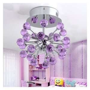   K9 Crystal Ceiling Light Purple (0942 98004 C 6)