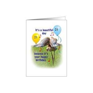  21st Birthday, Humor, Sandhill Crane Bird Card Toys 