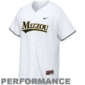 Nike Missouri Tigers White NikeFIT Performance Replica Baseball Jersey 