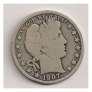  1907 Barber Half Dollar #1058 