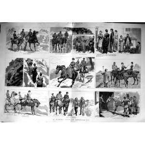  1886 Horse Riding Tour Derbyshire Reynards Cave Print 