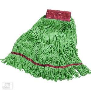   Looped End Premium Green Wet Mop w/Red Band