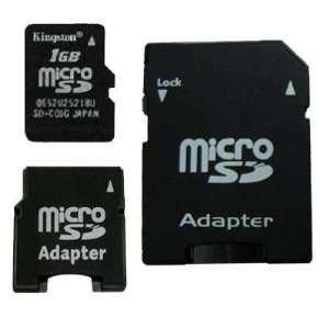  Kingston 1GB MicroSD memory card with MiniSD and SD 