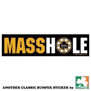  MASSHOLE (Black & Gold) Bumper Sticker Automotive