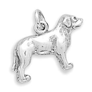  13x12.5mm Standing Labrador Charm .925 Sterling Silver 