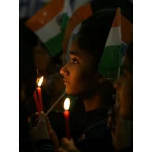 School Children Hold Flags and Candles, Commemorate Terrorist Attack 