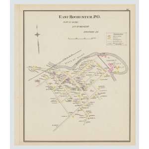  Original 1892 Antique Map Bundle of 3~ East Rochester PO 