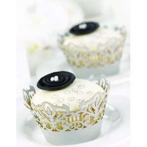  Silver Decorative Cupcake Wraps