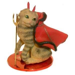    Brown Scottish Fold Little Devil Cat Figurine