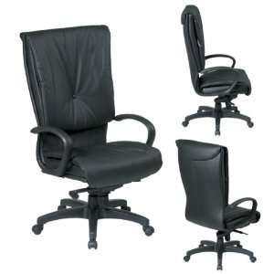   Executive Black Leather Chair with Knee Tilt Control.