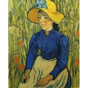  Oil Painting Peasant Girl with Yellow Straw Hat Vincent 