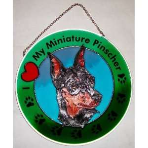  Stained Glass Suncatcher Love Miniature Pinscher Dog 6 