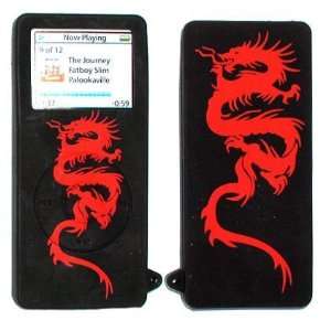  Red Dragon   Apple iPod Nano Skin Case w/ Neck Strap and 