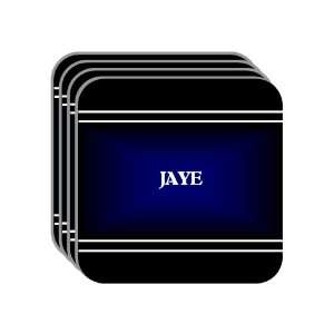 Personal Name Gift   JAYE Set of 4 Mini Mousepad Coasters (black 