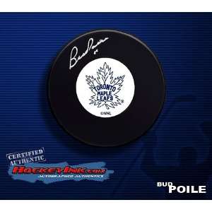  Bud Poile Autographed/Hand Signed Hockey Puck Sports 