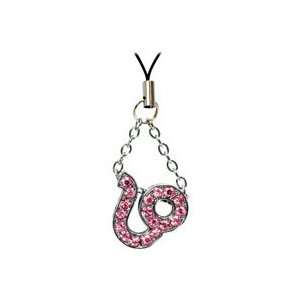  Cellet Phone Strap   Leo Zodiac Sign With Pink Stones 