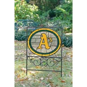  OAKLAND ATHLETICS Team Logo STAINED GLASS YARD SIGN (20 x 
