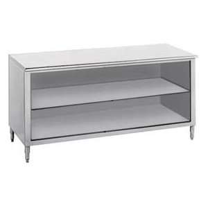 Work Table, Open Front Cabinet Base, 36D, 14/304 Stainless Steel Top 