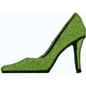  Greenish High Heel Shoe Embroidered Iron On Patch FD 