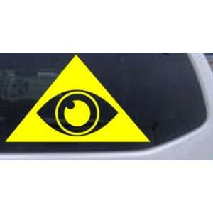 Yellow 24in X 14.7in    Illuminati Eye Masonic Car Window Wall Laptop 