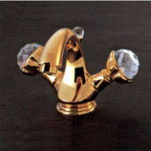  Aqua Brass Faucets 3614 Crystal Single Hole Lav Faucet 