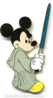Jedi Mickey Mouse Lightsaber Star Wars Disney Pin  