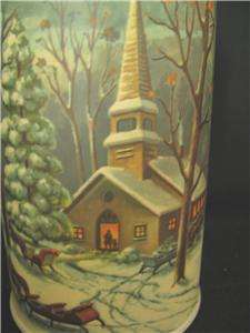 Econolite Motion Lamp Church Old Mill Sleigh Snow scene VG Original 