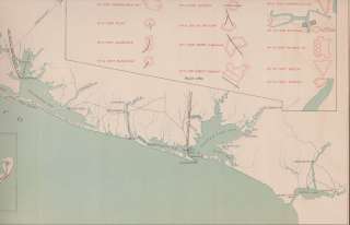 Texas 1864 Map Civil War Confederate Forts Galveston Corpus Christi 
