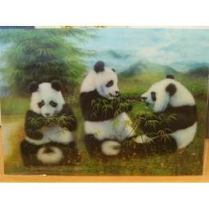  3D Lenticular Stereoscopic Print Paint Picture Panda 