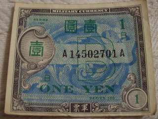 Military Currency   Series 100   Japanese One Yen   7 Notes  