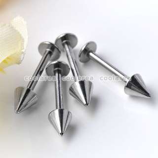 10pc 16G Silvery Stainless Steel Arrow Taper Lip Labret Studs Ring 