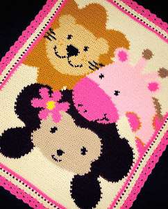 Crochet Patterns  ZOO SAFARI FRIENDS Baby Girl Pattern  