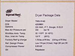 Ingersoll Rand TMS 0140 Thermal Mass Cycling Compressed Air Dryer 