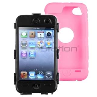 ZMAX PINK / BLACK HARD DUAL HARD CASE COVER FOR APPLE IPOD TOUCH 4TH 