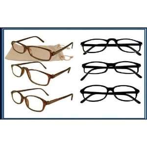  Reading Glasses Wholesale 6 Plastic Reader Black Brown Men 