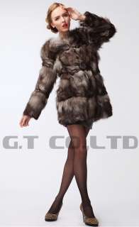 0306 women silver fox fur coat jackets overcoat coats jacket clothes 