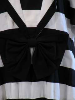 vtg 80s Ann Tobias split skirt dress sailor collar M  