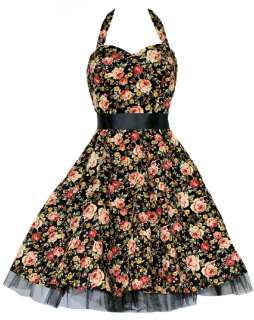 50s Rockabilly PinUp Swing Prom Floral Dress New 8 16  