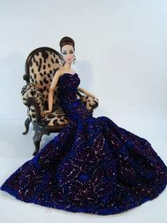 Eaki Candi Silkstone Barbie Fashion Royalty Size Model Gown Dress 